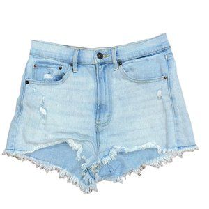 Abercrombie & Fitch High Rise Short Cut Off Denim Jean Light‎ Wash Size 26/2